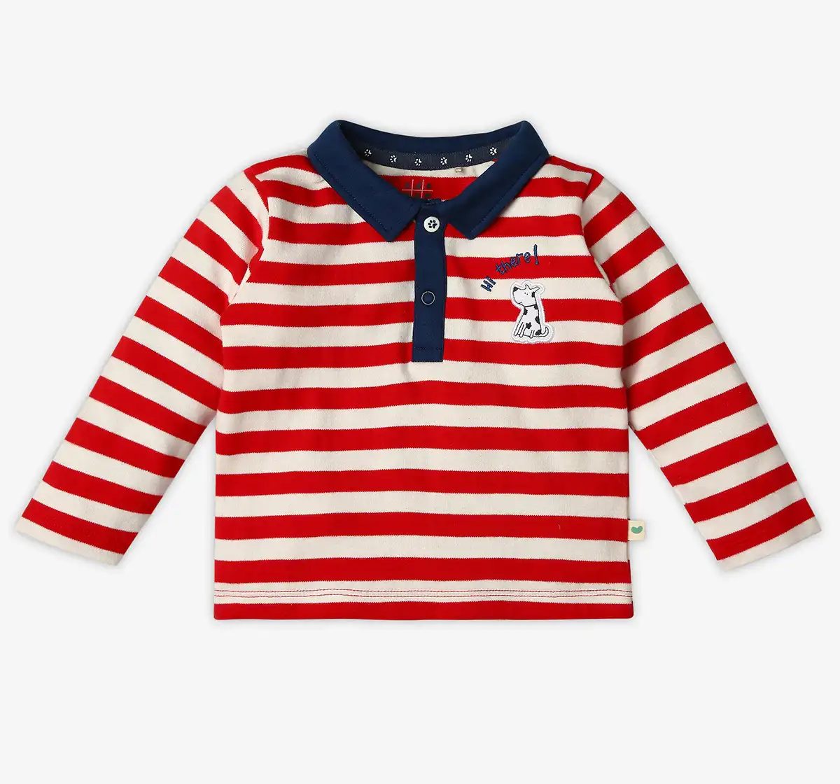 Infant Boys Striped 100% Cotton T-Shirt - Red