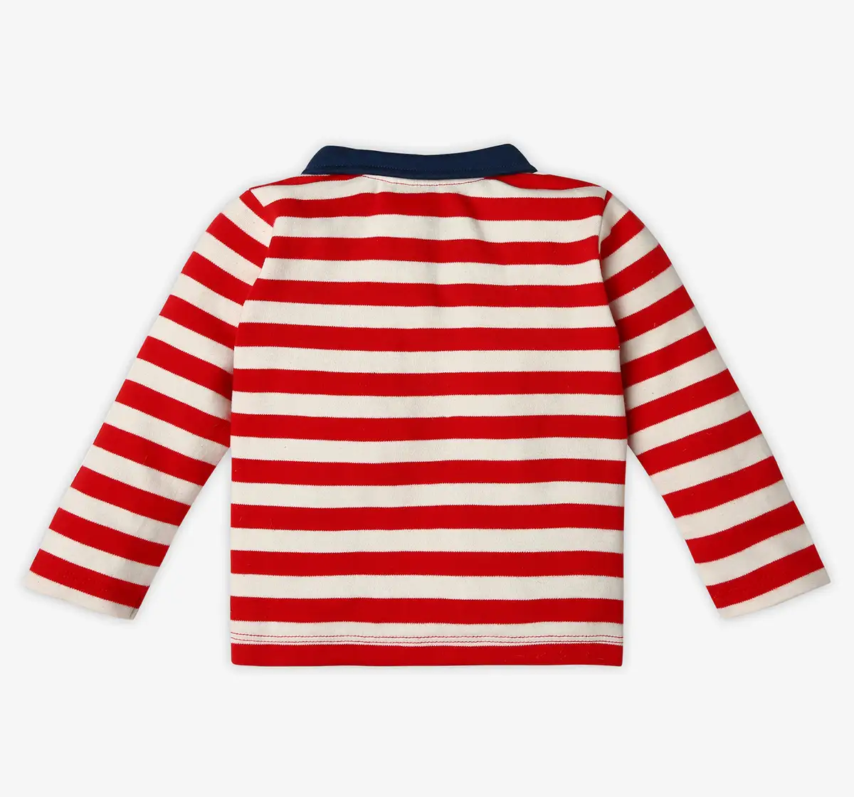 Infant Boys Striped 100% Cotton T-Shirt - Red