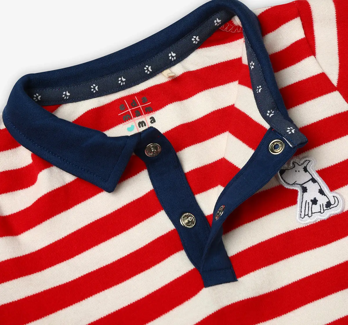 Infant Boys Striped 100% Cotton T-Shirt - Red