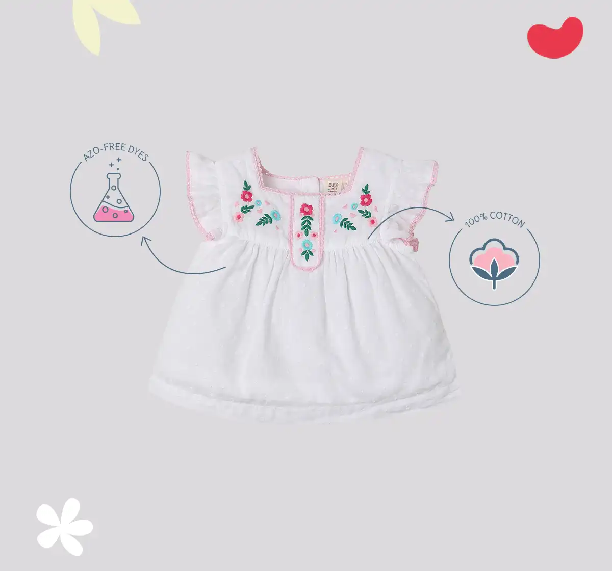 Infant Girls' Floral Printed 100% Cotton Top with Shorts Set - Multicolour