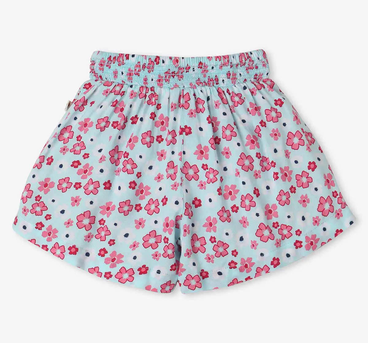 Infant Girls' Floral Printed 100% Cotton Top with Shorts Set - Multicolour