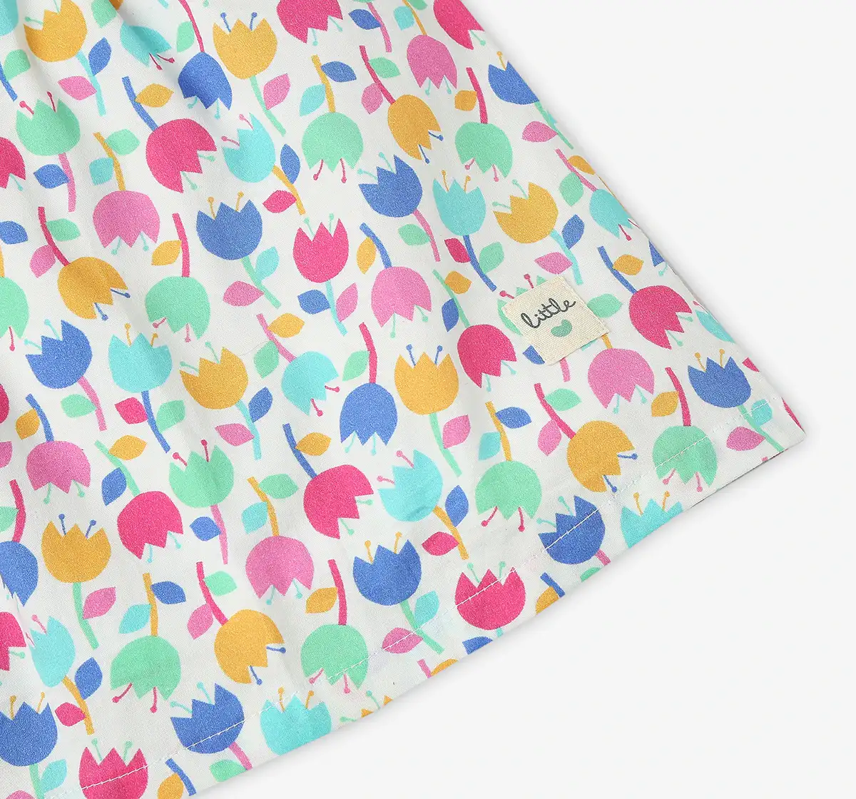 Infant Girls Printed 100% Cotton Dress With Bloomer - Multicoloured