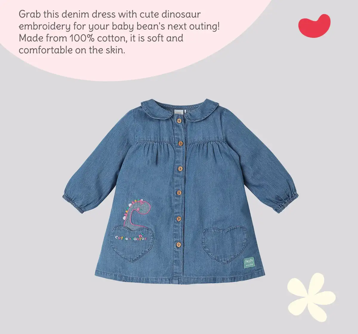 Infant Girls Full Sleeves Denim Dress