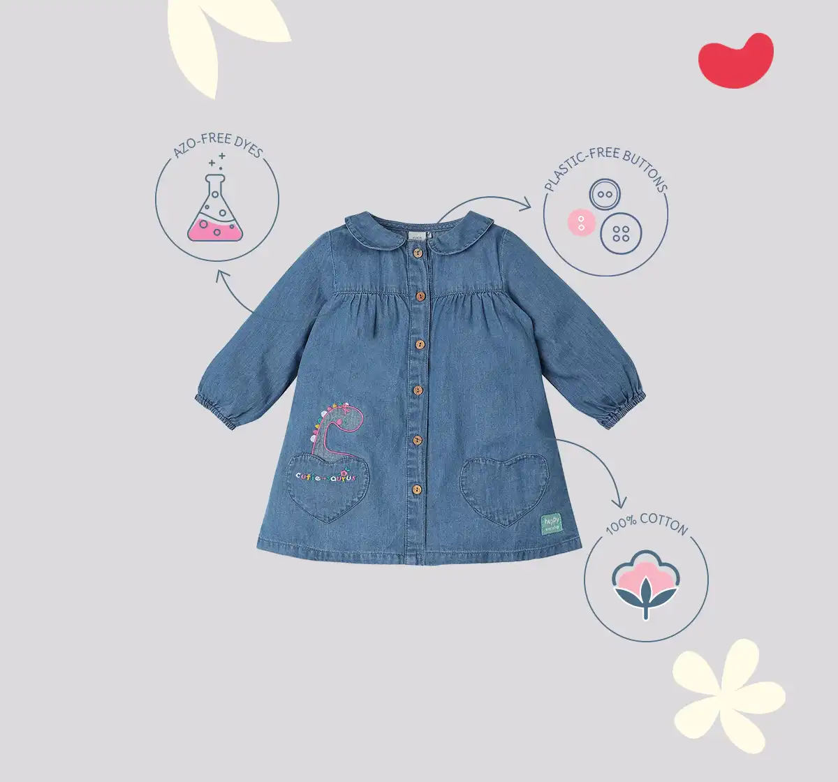 Infant Girls Full Sleeves Denim Dress