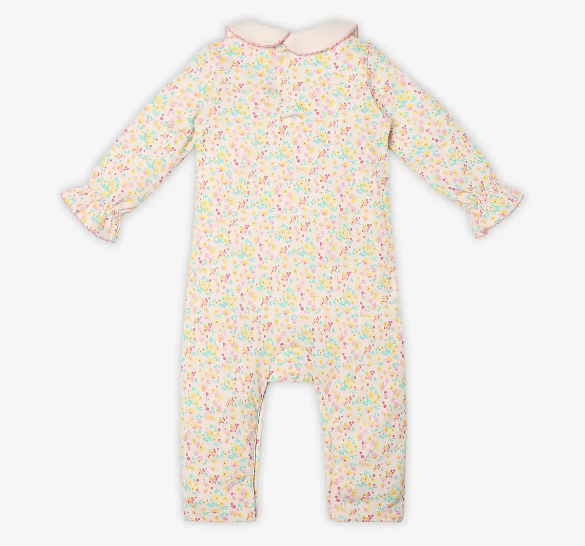 Infant Girls Printed 100% Cotton Romper - Multicolour