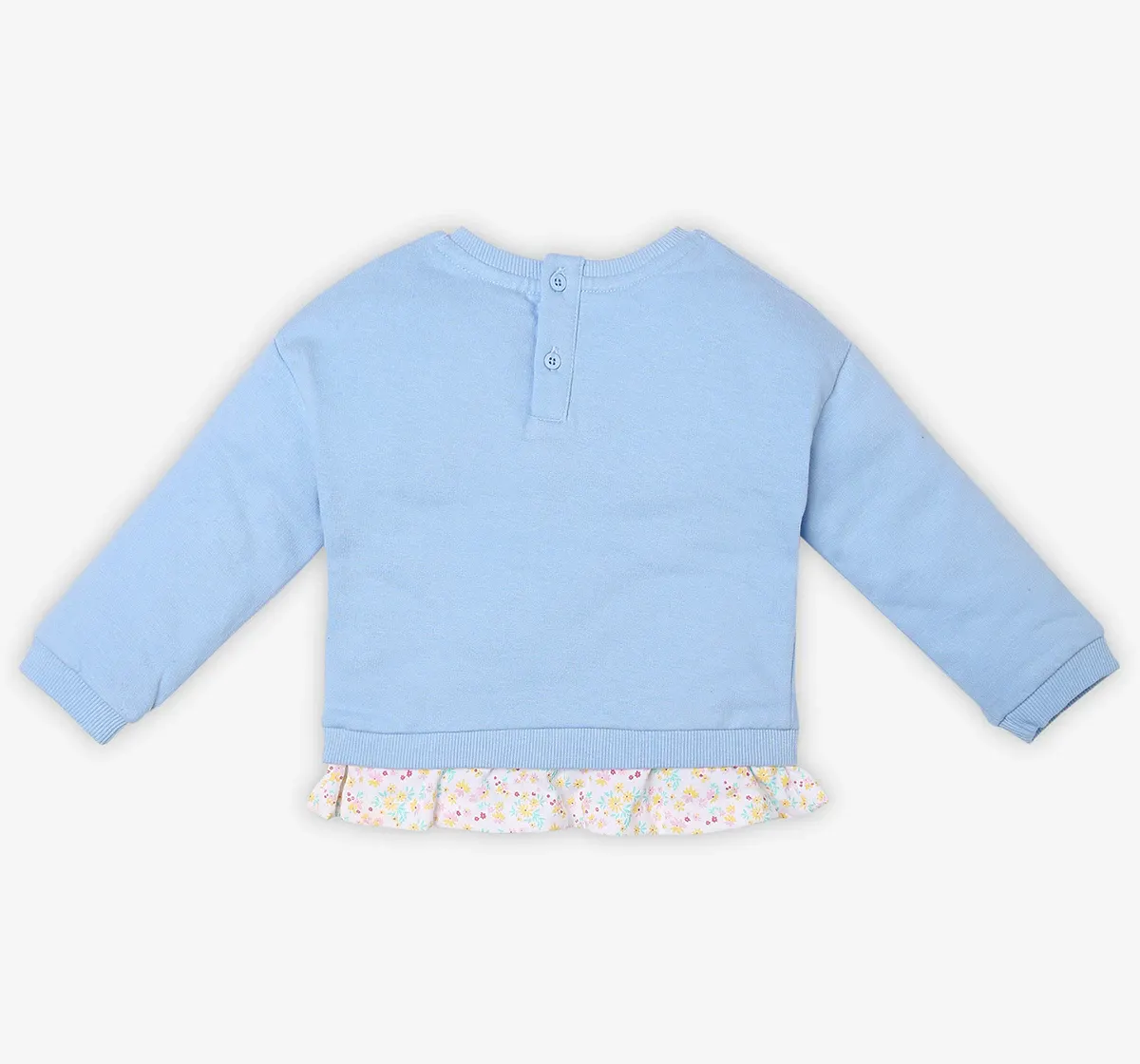 Infant Girls Printed 100% Cotton Sweatshirt - Blue