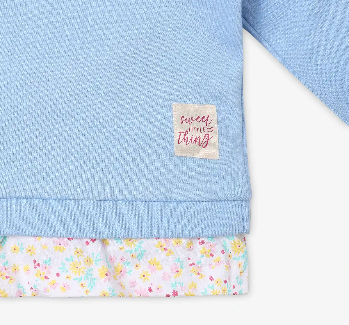 Infant Girls Printed 100% Cotton Sweatshirt - Blue