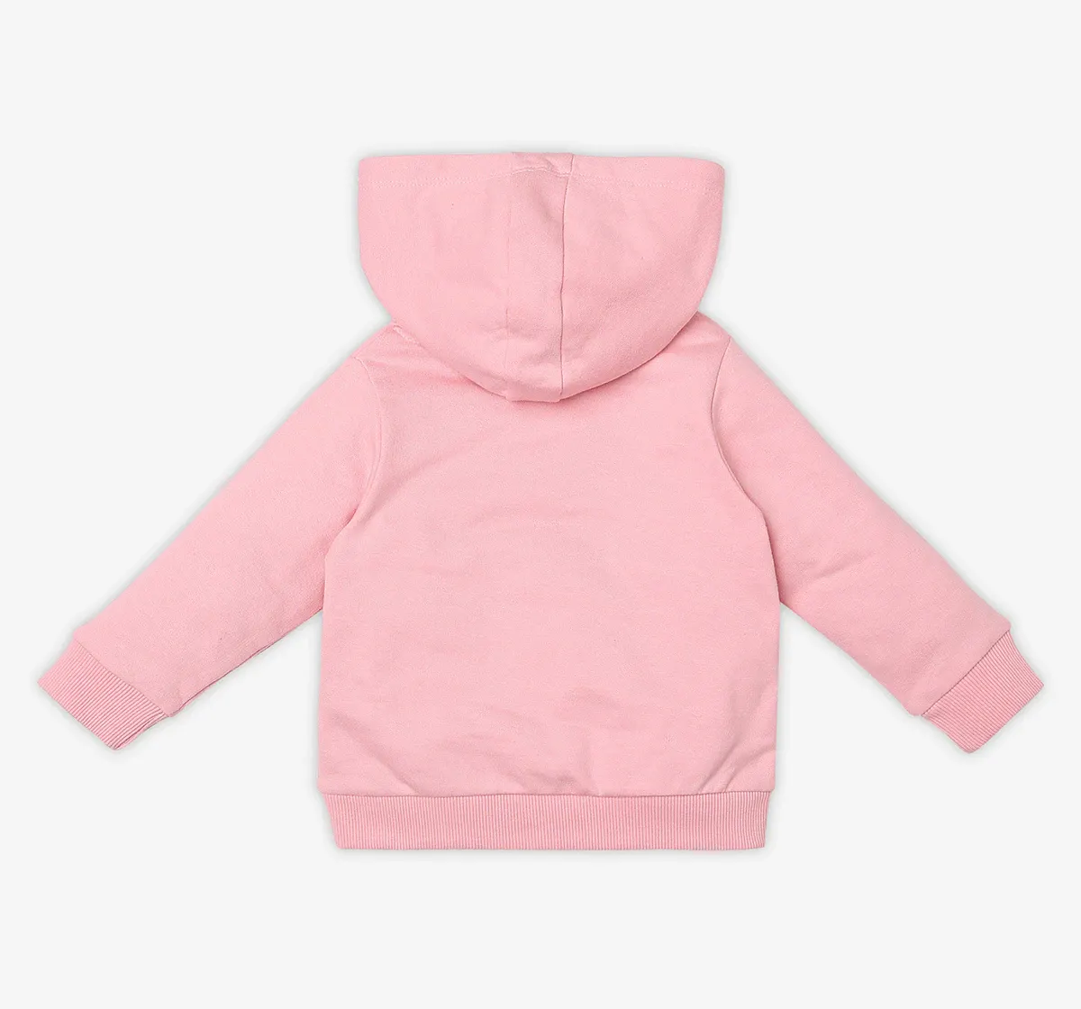 Infant Girls Printed 100% Cotton Hooded Sweatshirt - Pink