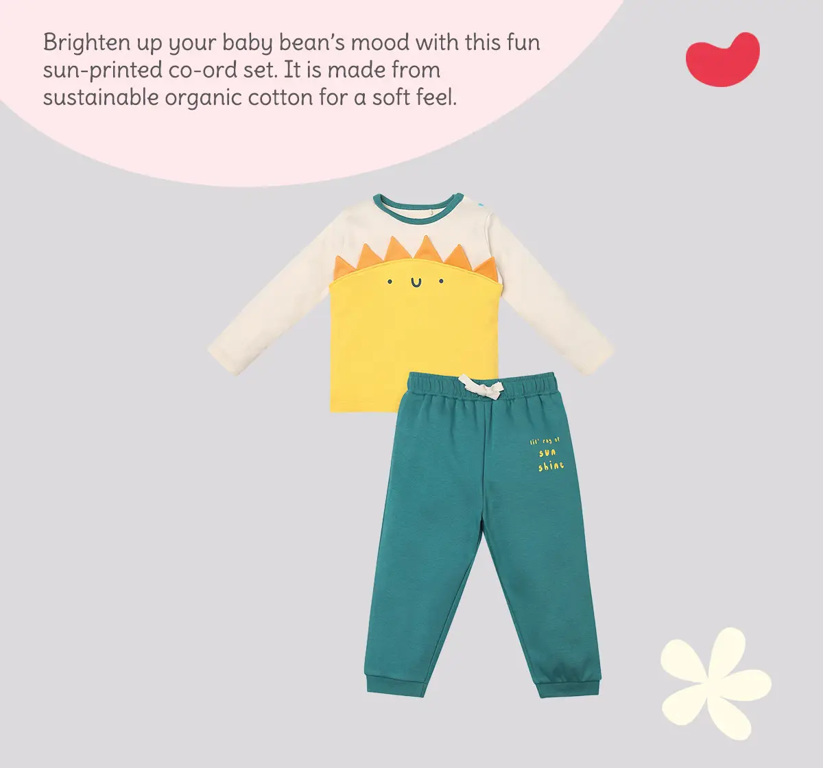 Infant Unisex Printed 100% Organic Cotton Clothing Set - Multicolour