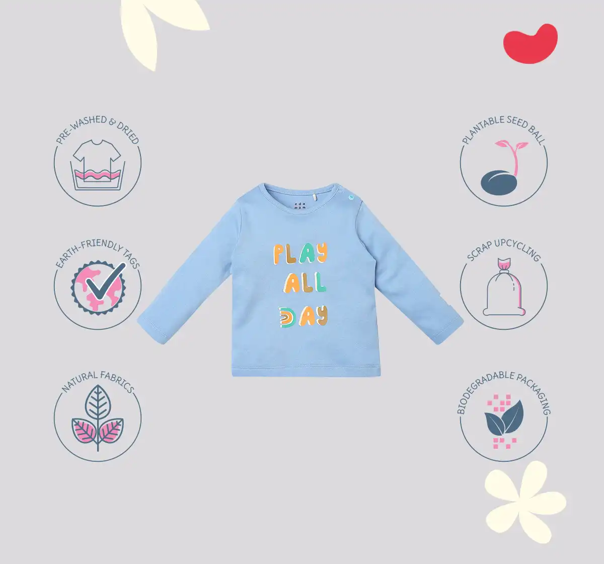 Infant Unisex Printed 100% Organic Cotton Clothing Set - Multicolour