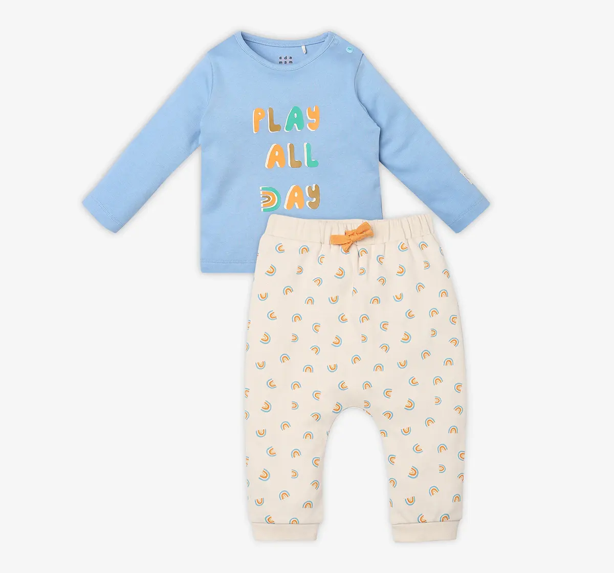 Infant Unisex Printed 100% Organic Cotton Clothing Set - Multicolour