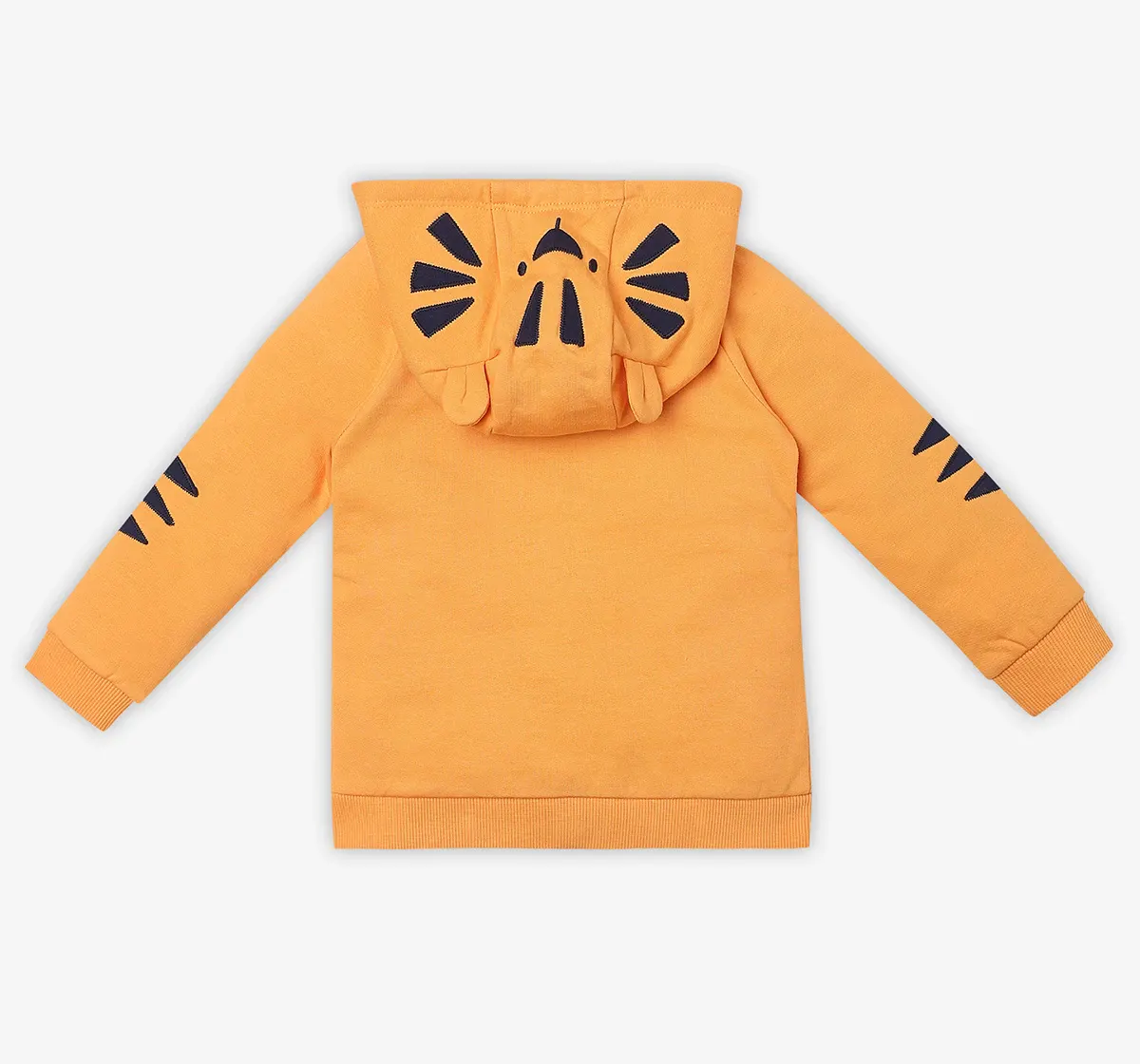 Infant Unisex Printed 100% Organic Cotton Hooded Jacket - Orange