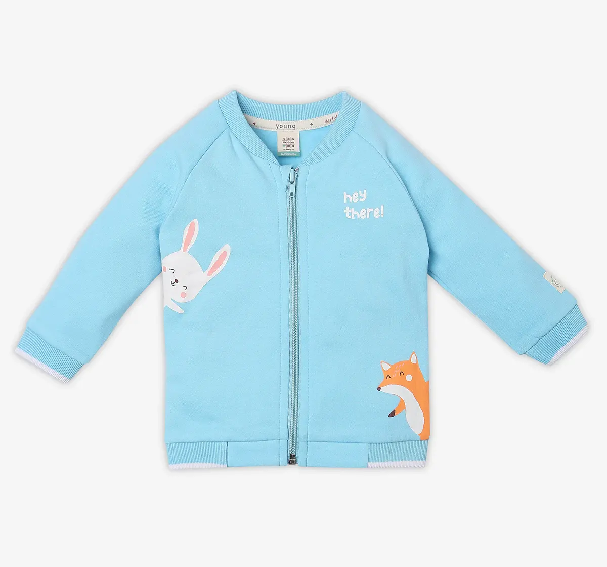 Infant Unisex Printed 100% Organic Cotton Jacket - Blue