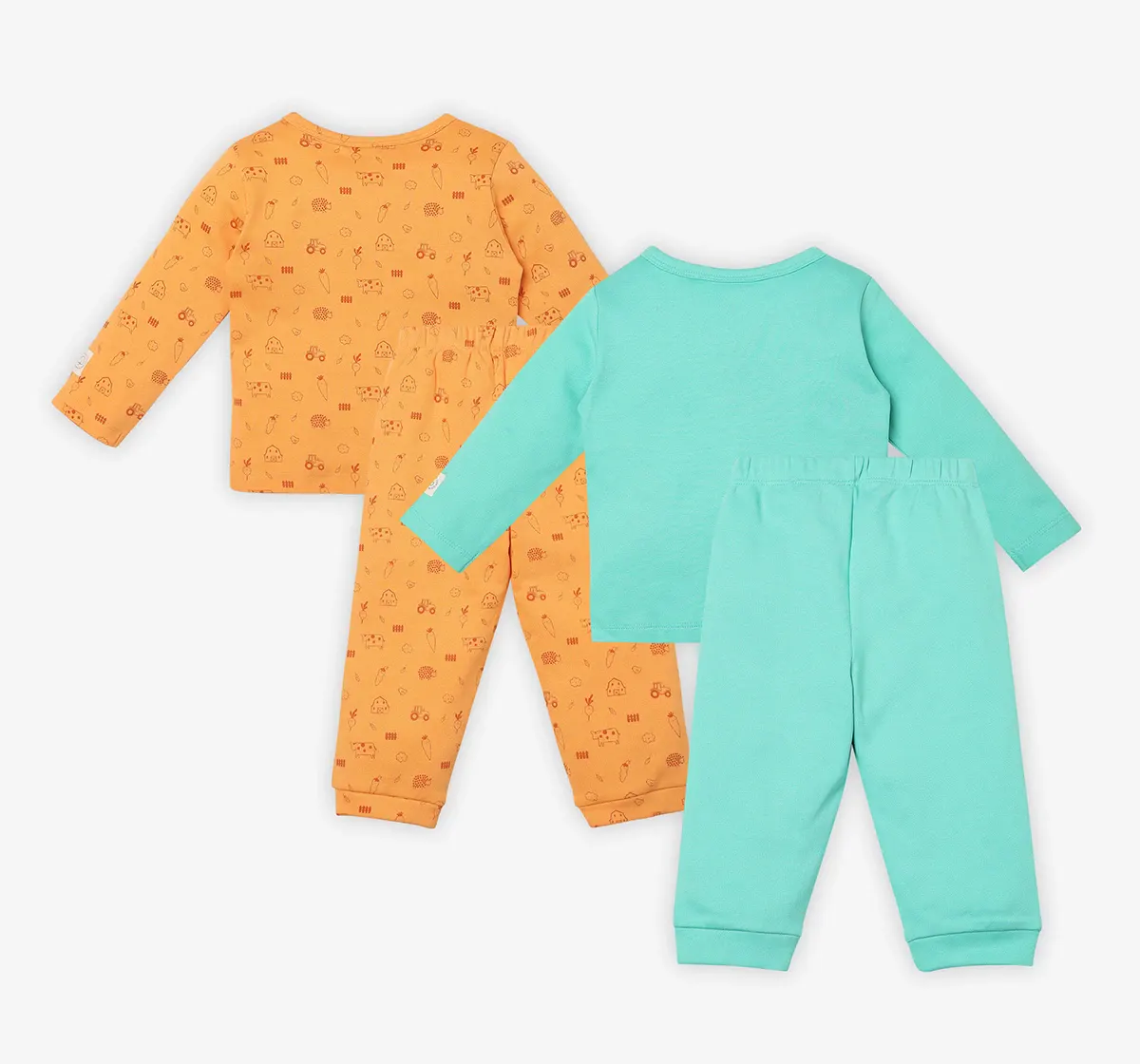 Infant Unisex Printed 100% Organic Cotton Co-ord Set - Multicolour (Pack of 2)