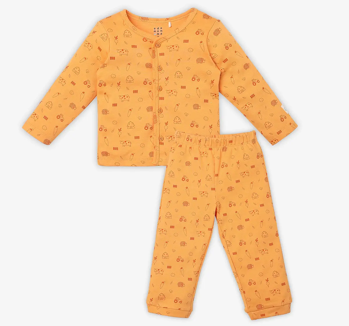 Infant Unisex Printed 100% Organic Cotton Co-ord Set - Multicolour (Pack of 2)