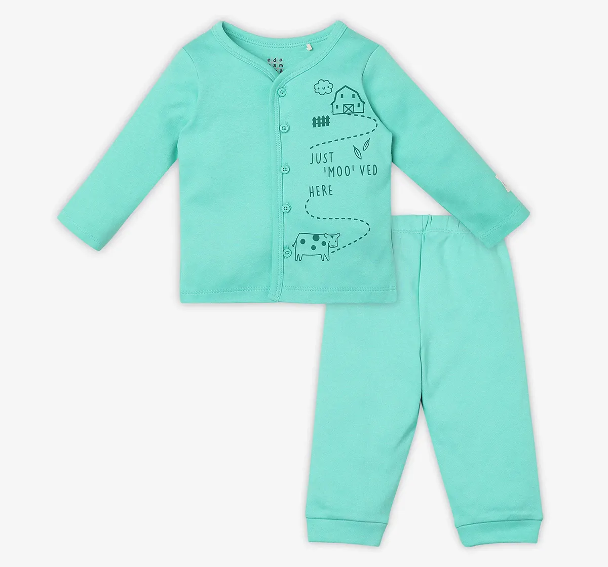 Infant Unisex Printed 100% Organic Cotton Co-ord Set - Multicolour (Pack of 2)