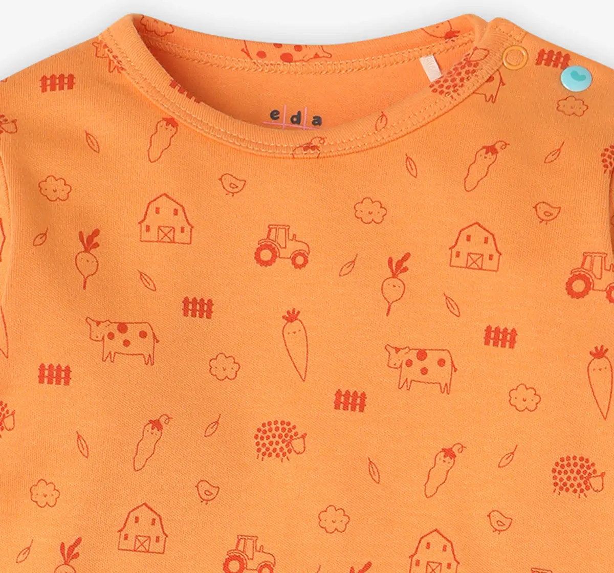 Infant Unisex Printed Organic Cotton T-Shirt  - Multicolour (Pack of 2)