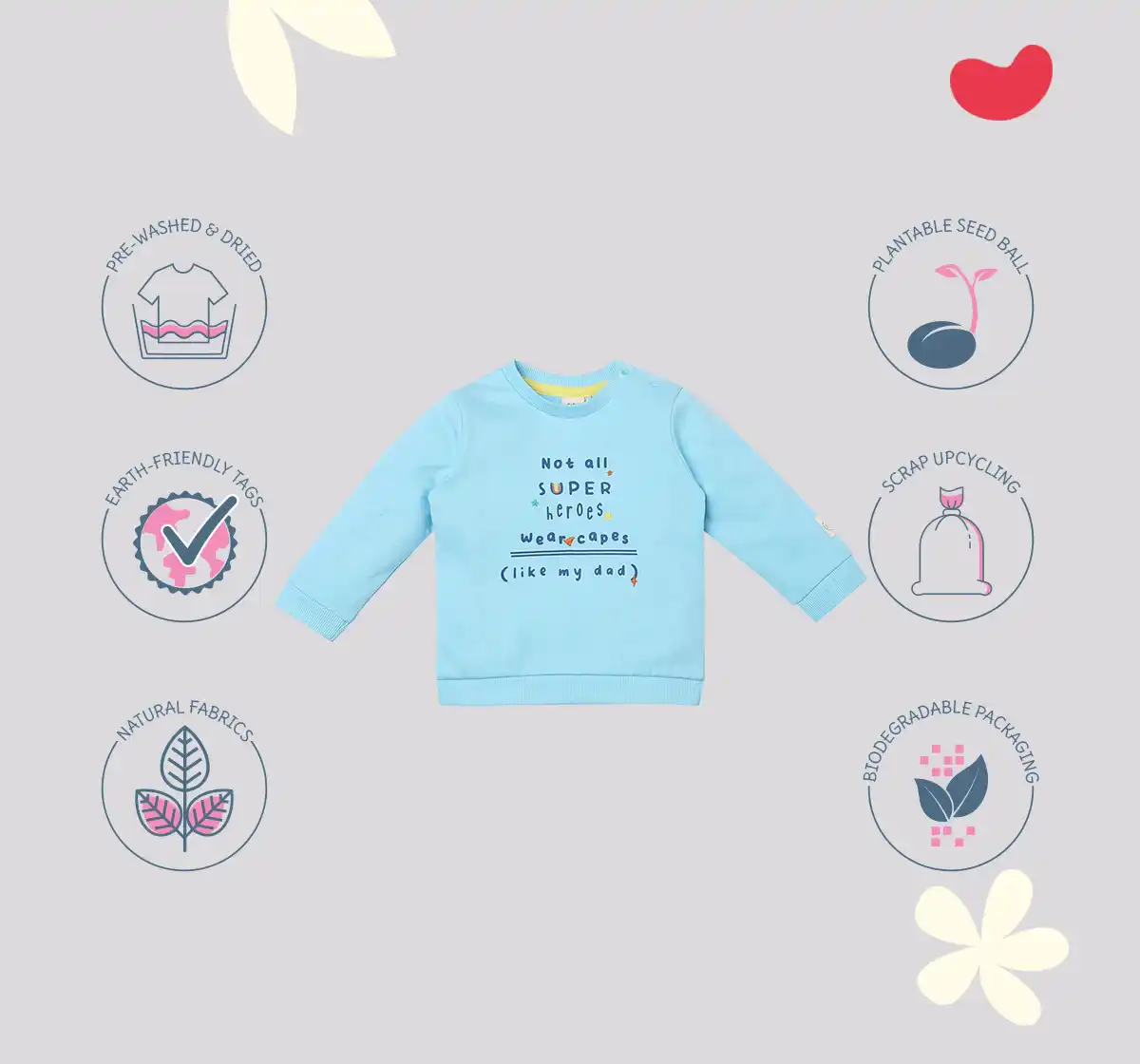 Infant Unisex Printed 100% Cotton Sweatshirt - Blue