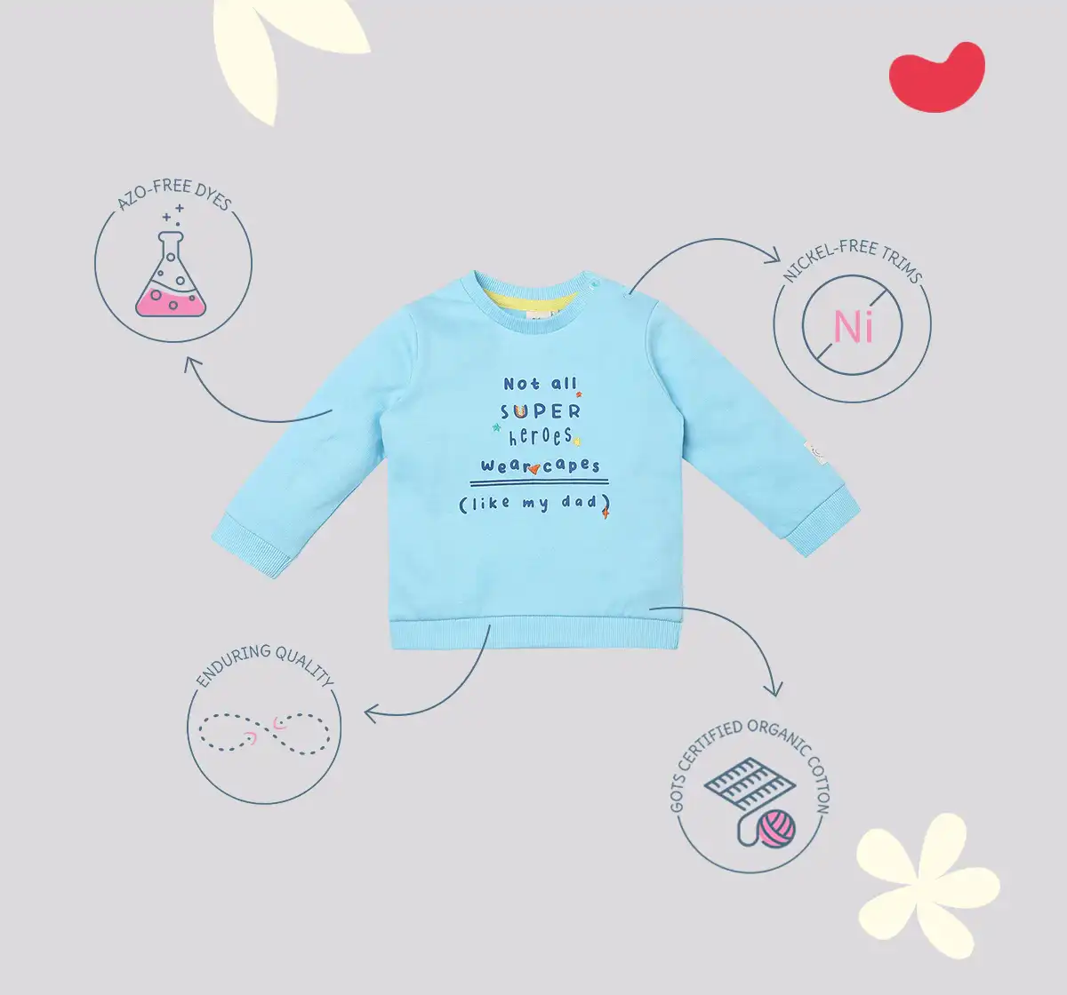 Infant Unisex Printed 100% Cotton Sweatshirt - Blue