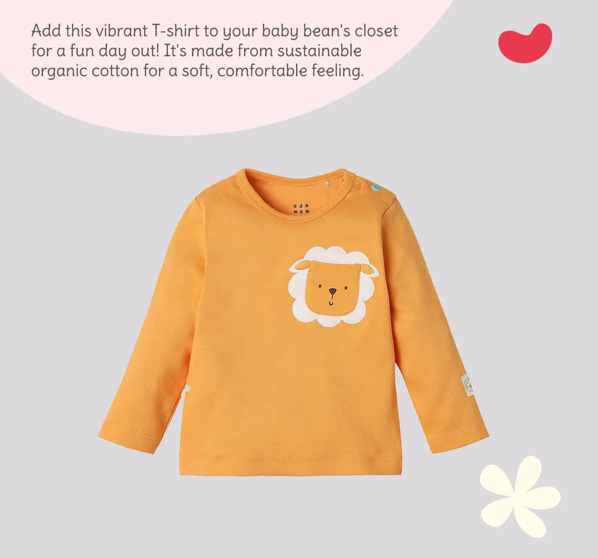 Infant Unisex Organic Cotton T-Shirt - Orange