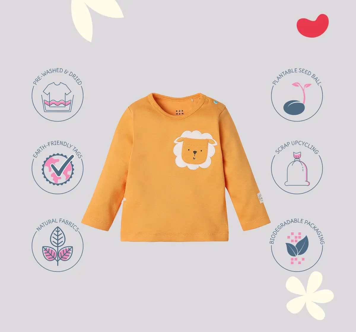 Infant Unisex Organic Cotton T-Shirt - Orange