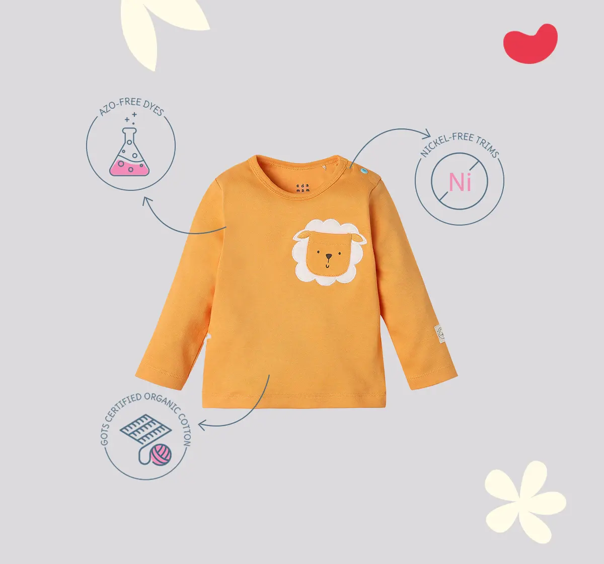 Infant Unisex Organic Cotton T-Shirt - Orange