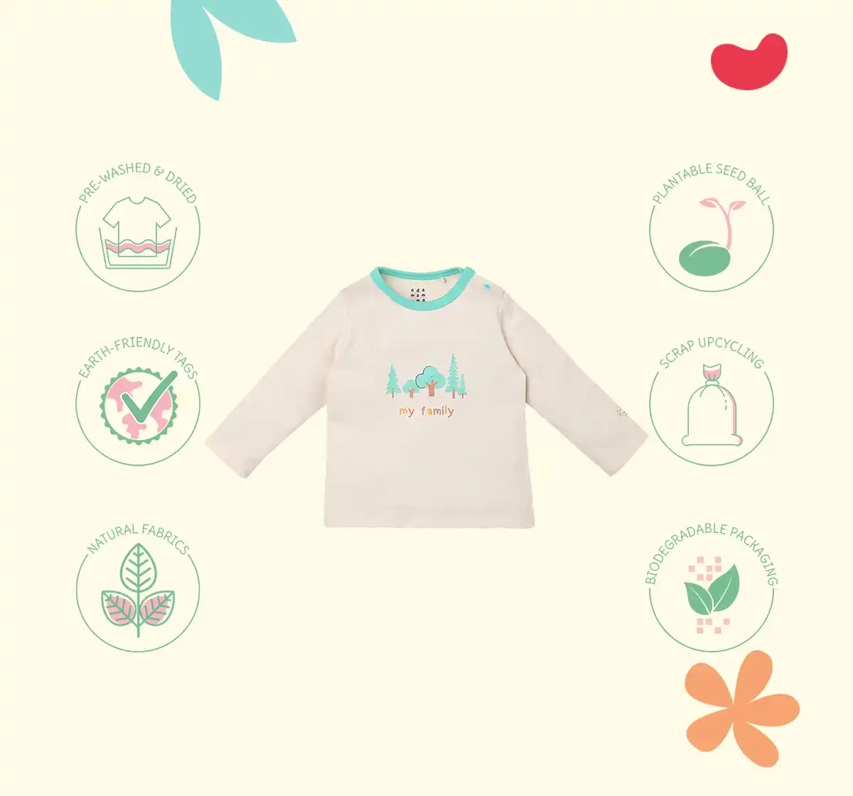 Infant Unisex Printed 100% Organic Cotton T-Shirt - White