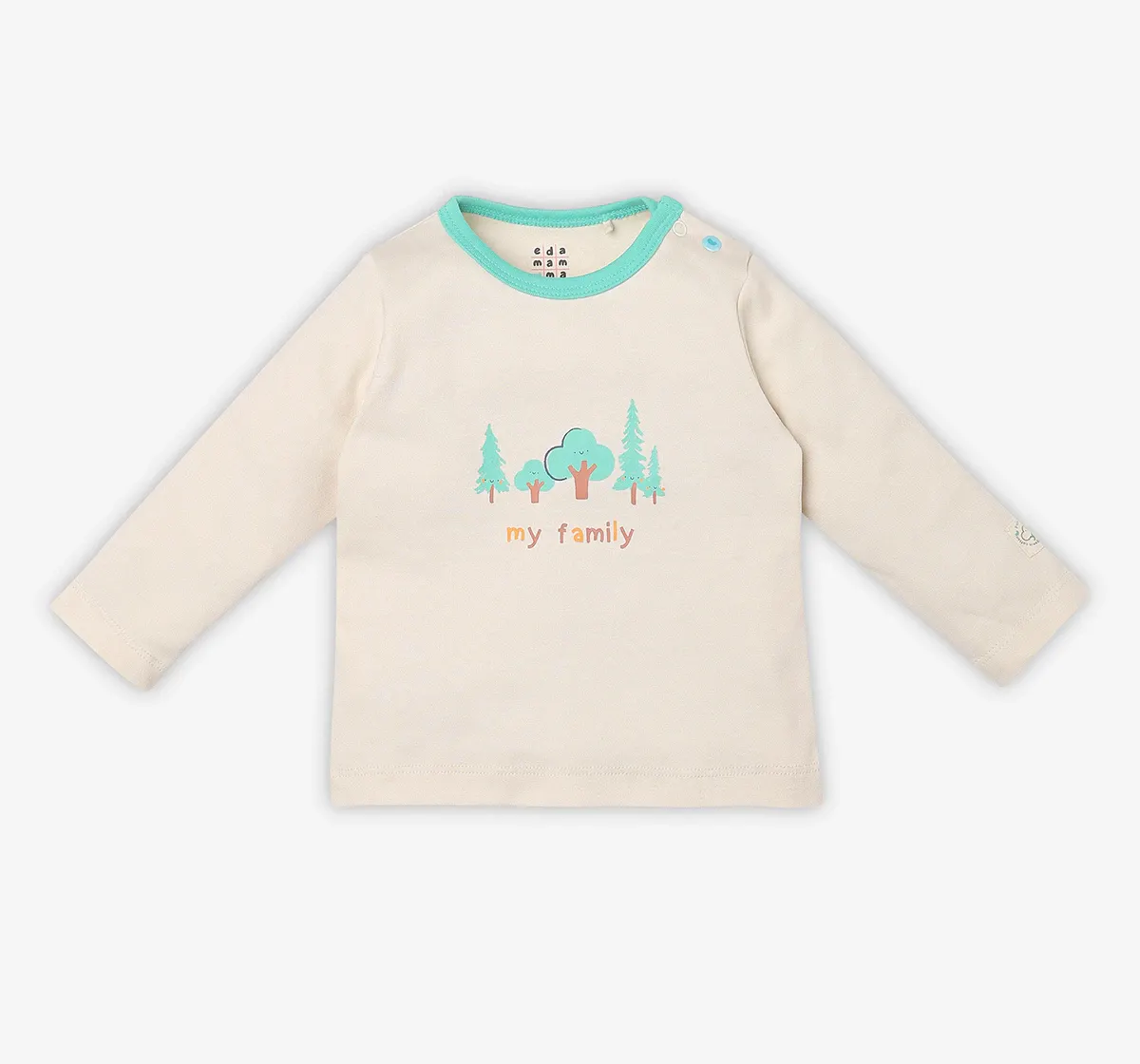 Infant Unisex Printed 100% Organic Cotton T-Shirt - White