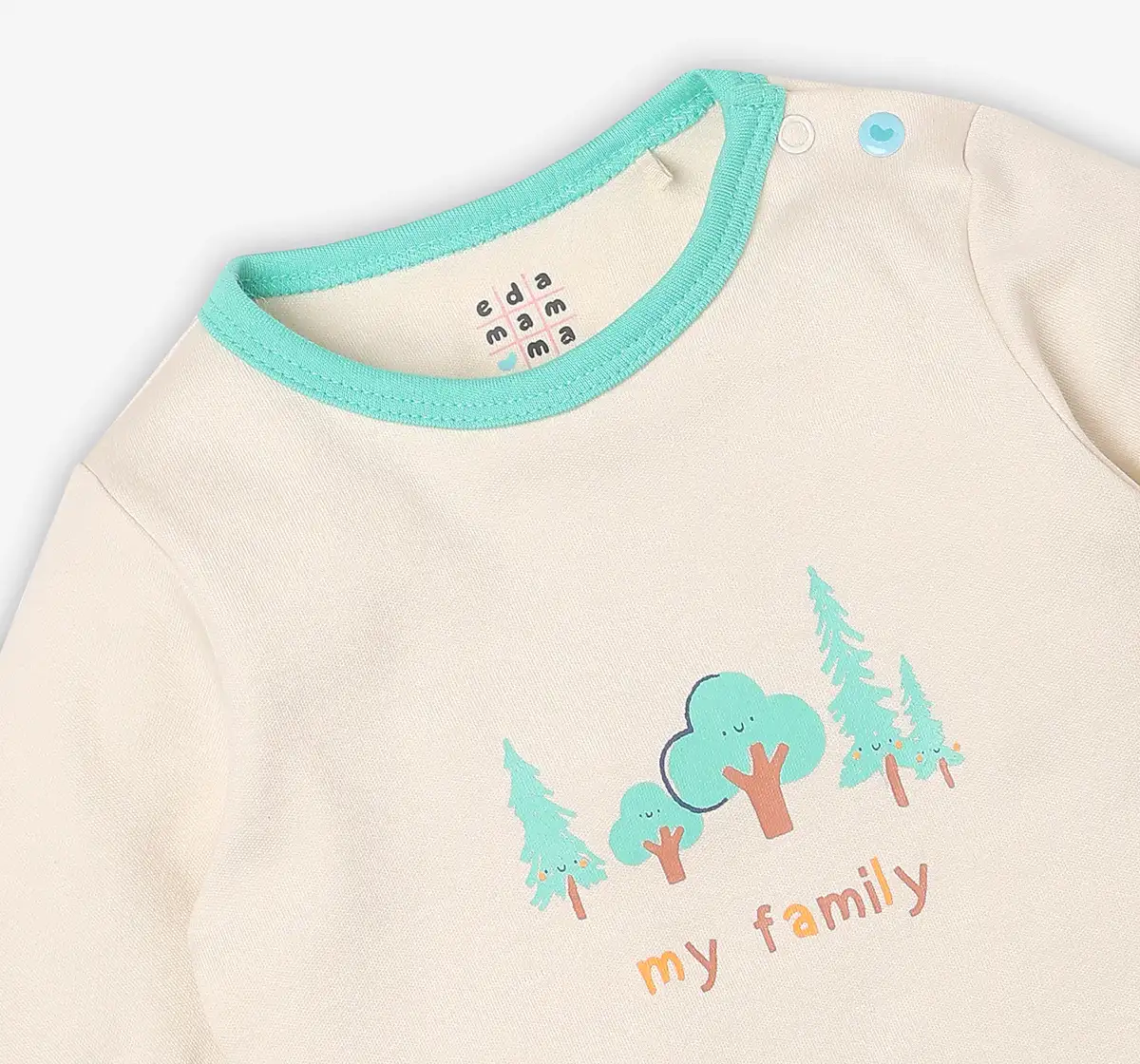 Infant Unisex Printed 100% Organic Cotton T-Shirt - White