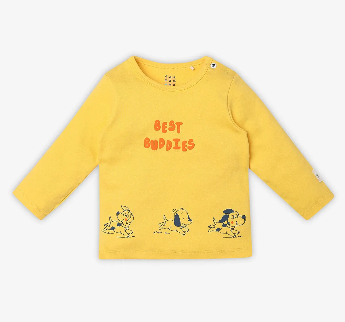 Infant Unisex Printed 100% Organic Cotton T-Shirt - Yellow