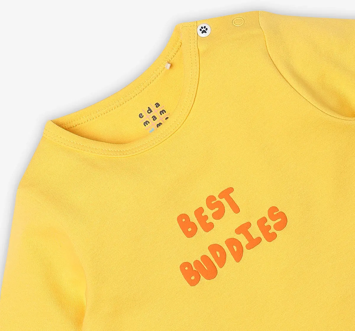 Infant Unisex Printed 100% Organic Cotton T-Shirt - Yellow