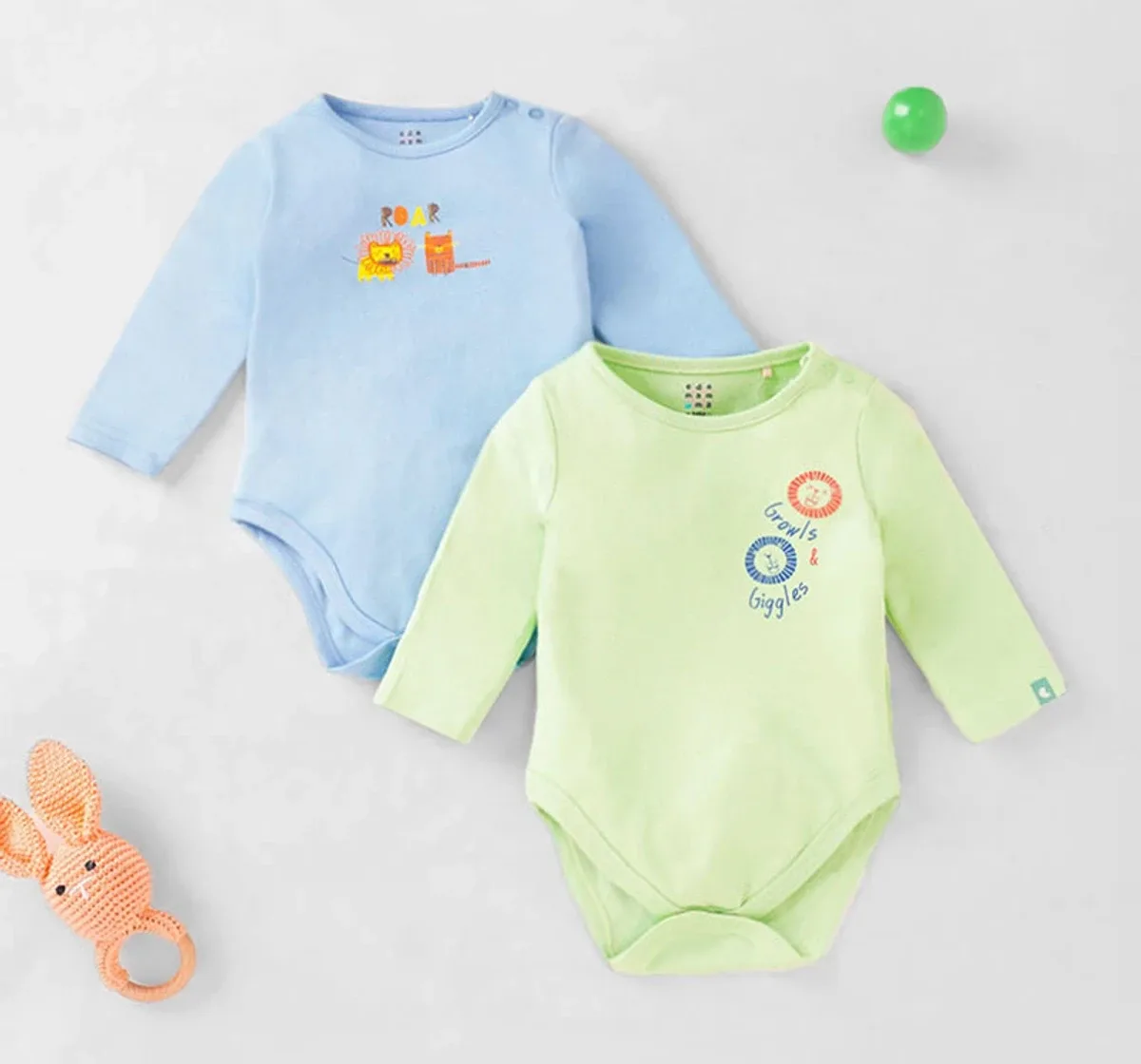 Baby Boys Pack Of 2 Bodysuits