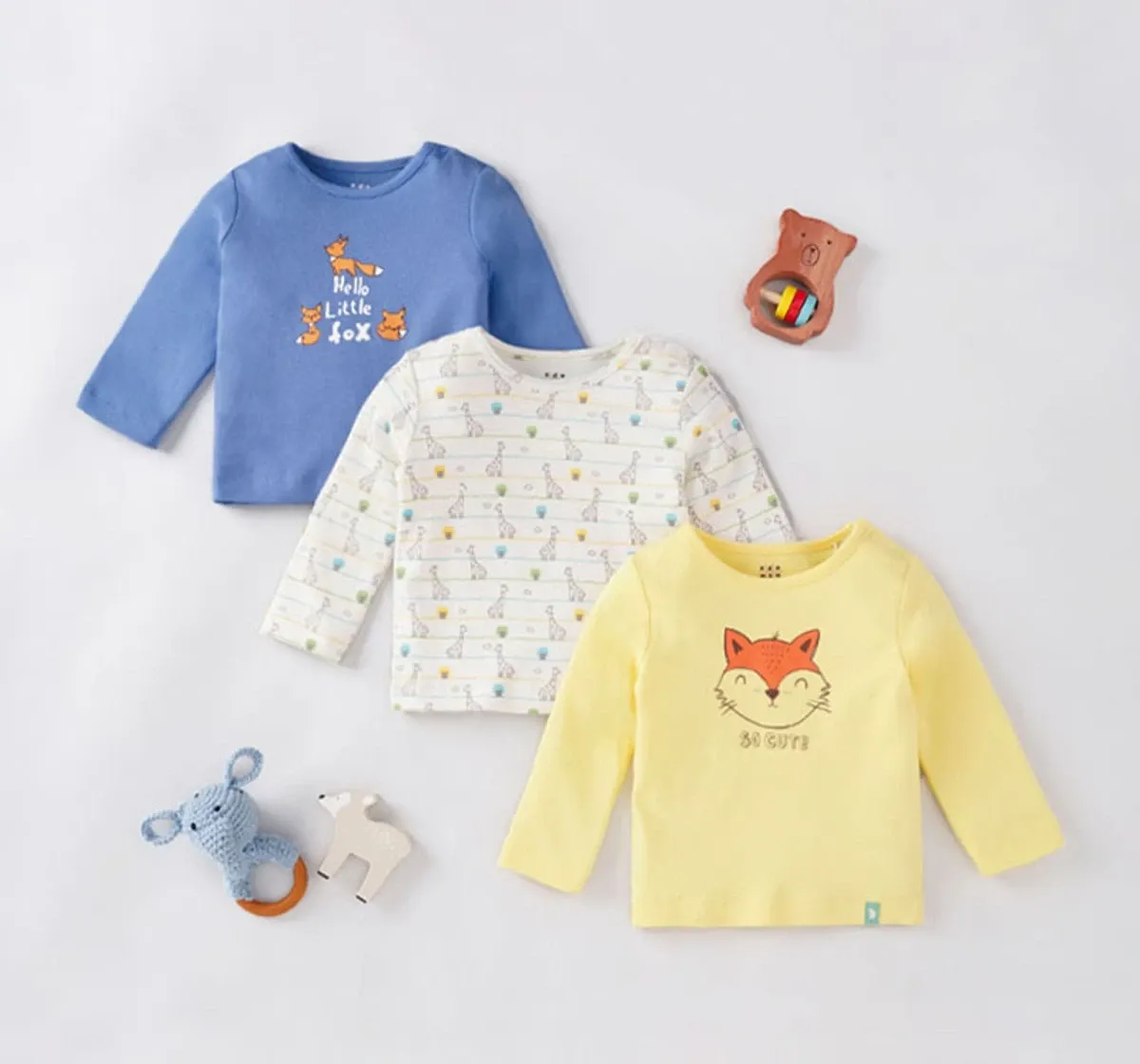 Pack Of 3 Baby Boys Full-Sleeves Tees