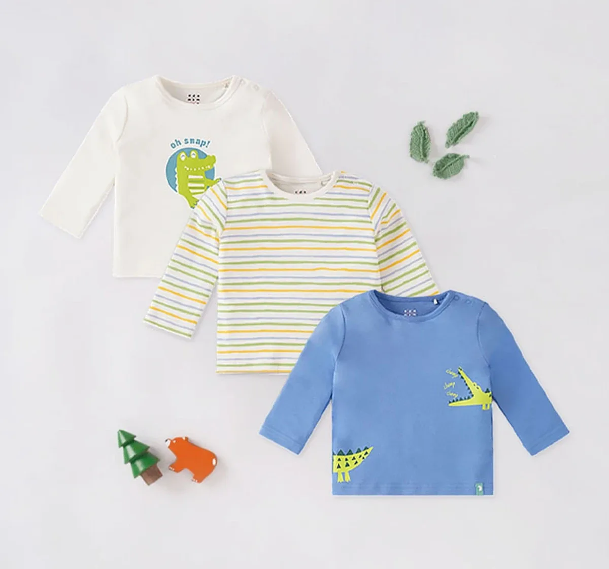 Pack Of 3 Baby Boys Printed Tees