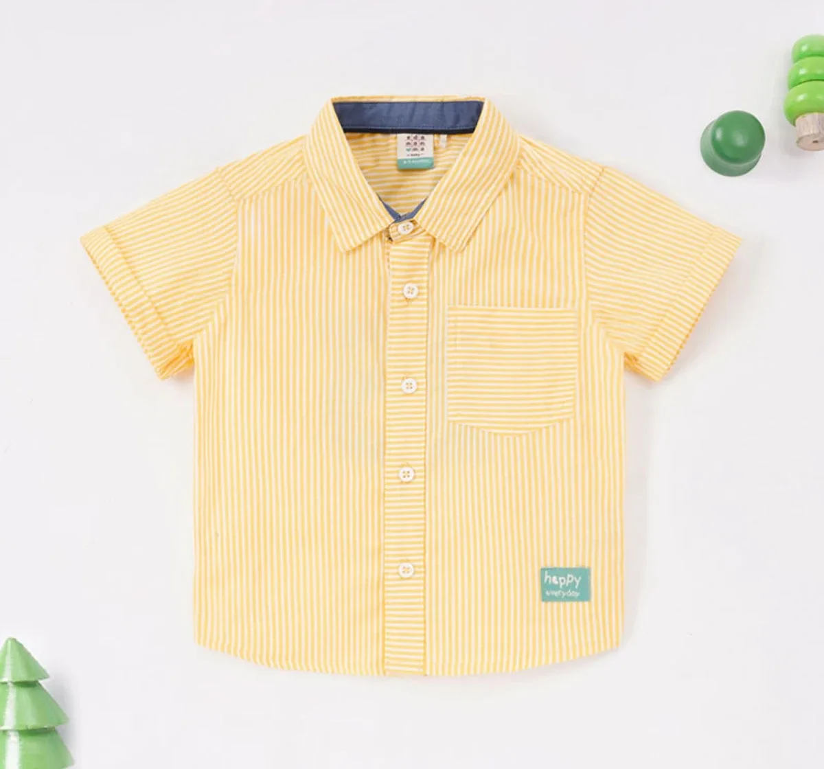 Baby Boys Yellow Striper Shirt