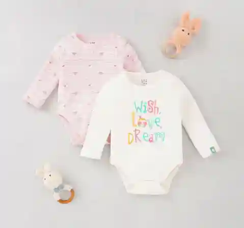 Baby Girls Pack Of 2 Bodysuits