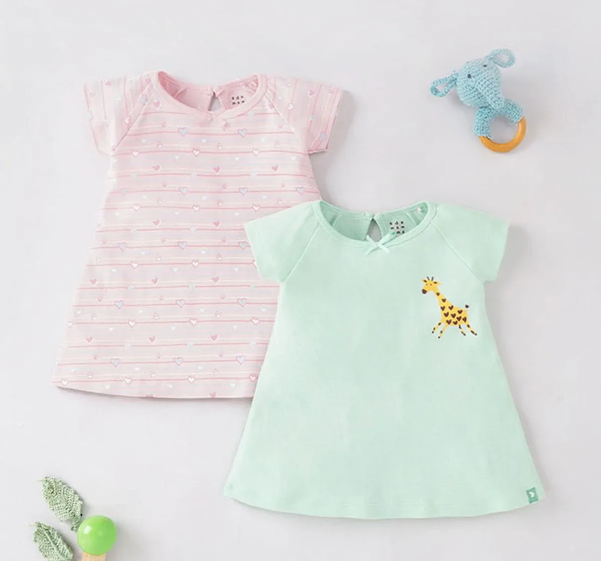 Baby Girls Pack Of 2 Dresses