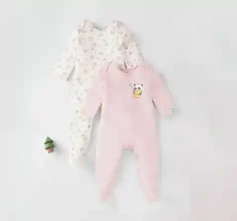 Baby Girls Pack Of 2 Sleepsuits