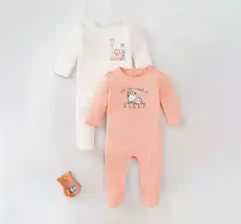 Baby Girls Pack Of 2 Sleepsuits