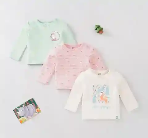 Baby Girls Pack Of 3 Tees