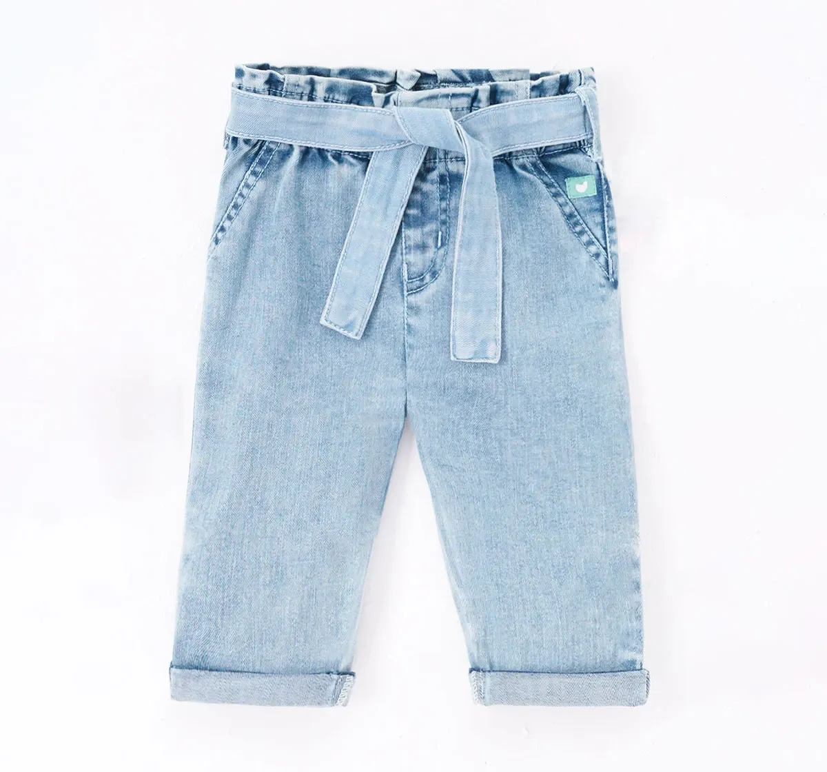 Baby Girls Paper Bag Denim Pants