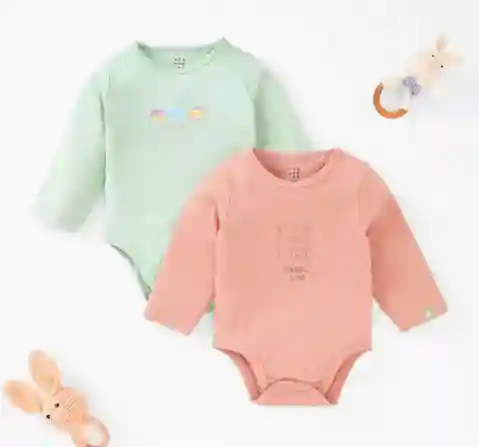Unisex Pack Of 2 Organic Bodysuits