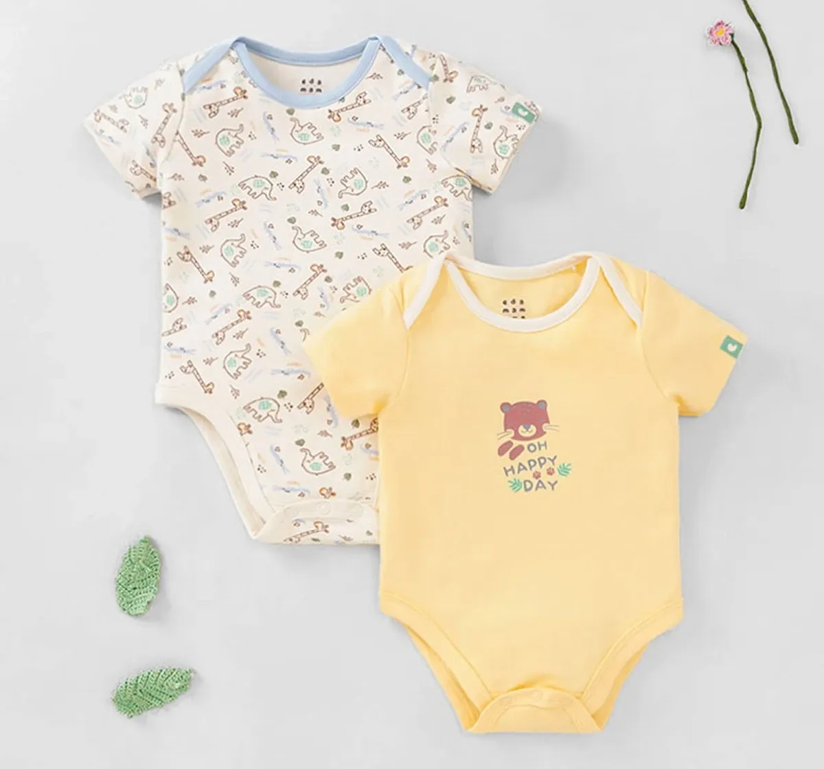 Unisex Pack Of 2 Organic Bodysuits