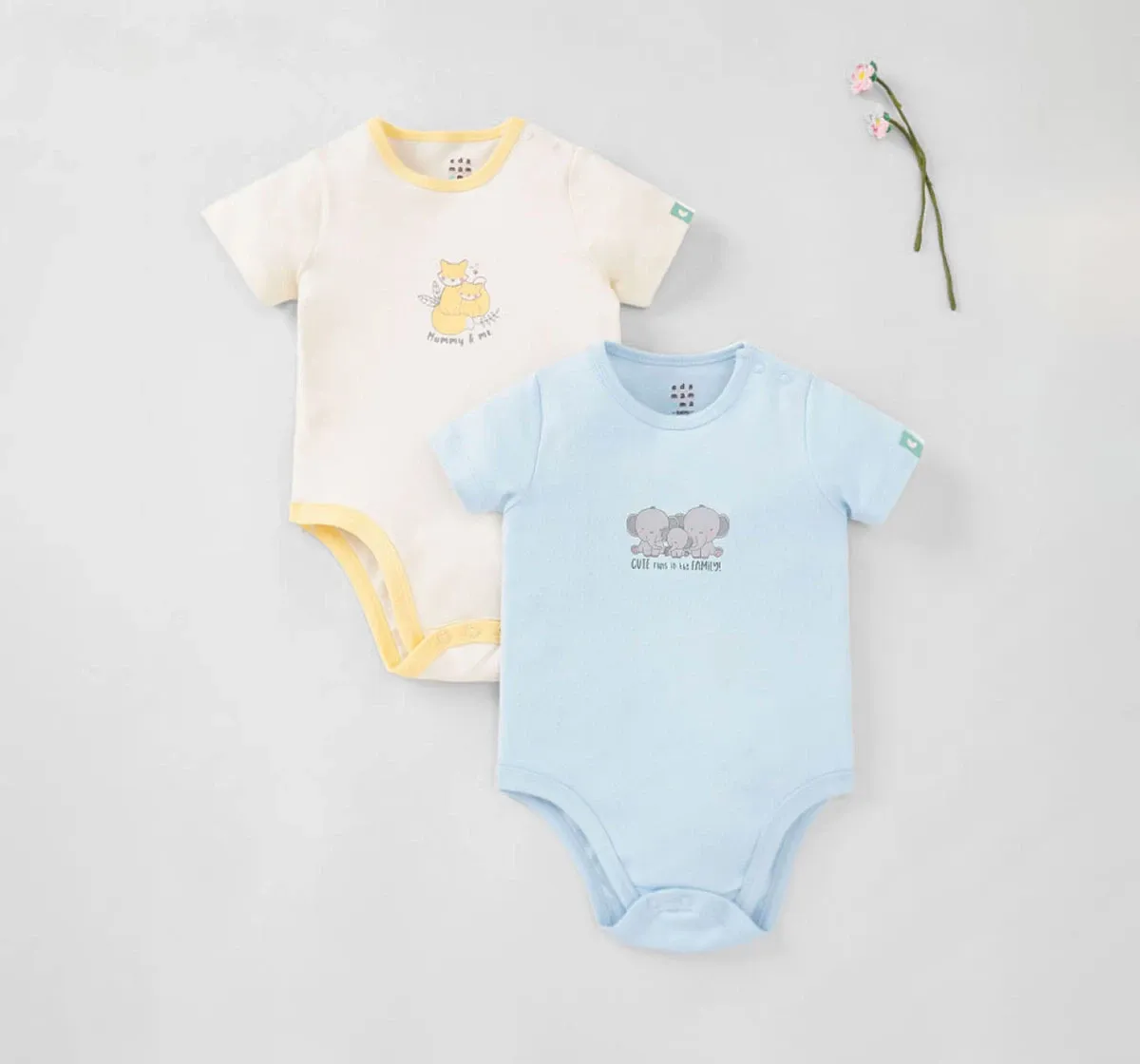 Unisex Pack Of 2 Organic Bodysuits