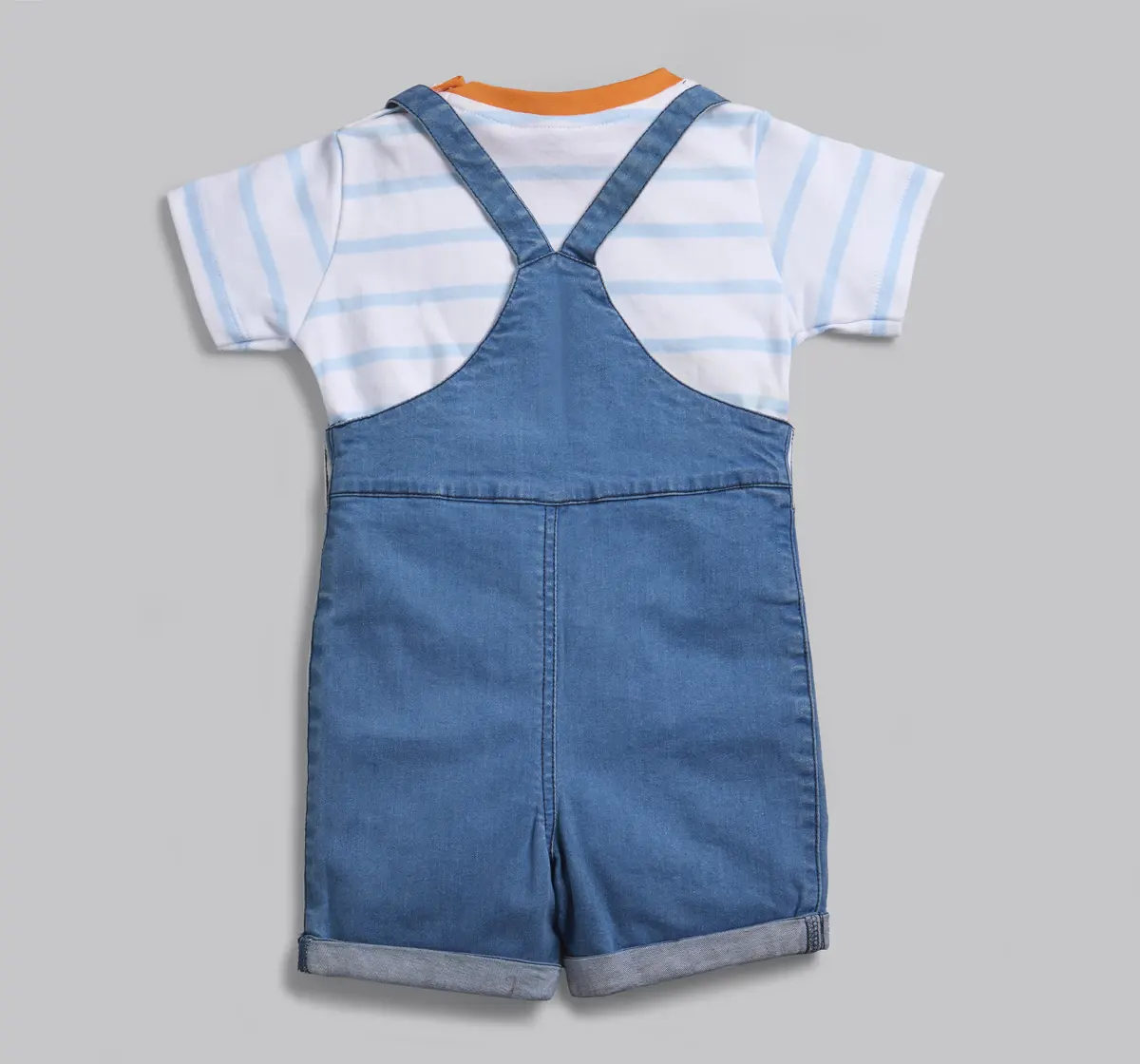 Infants Boys Dungaree With Tshirt - Blue
