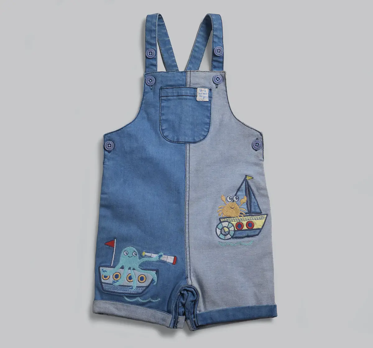 Infants Boys Dungaree With Tshirt - Blue