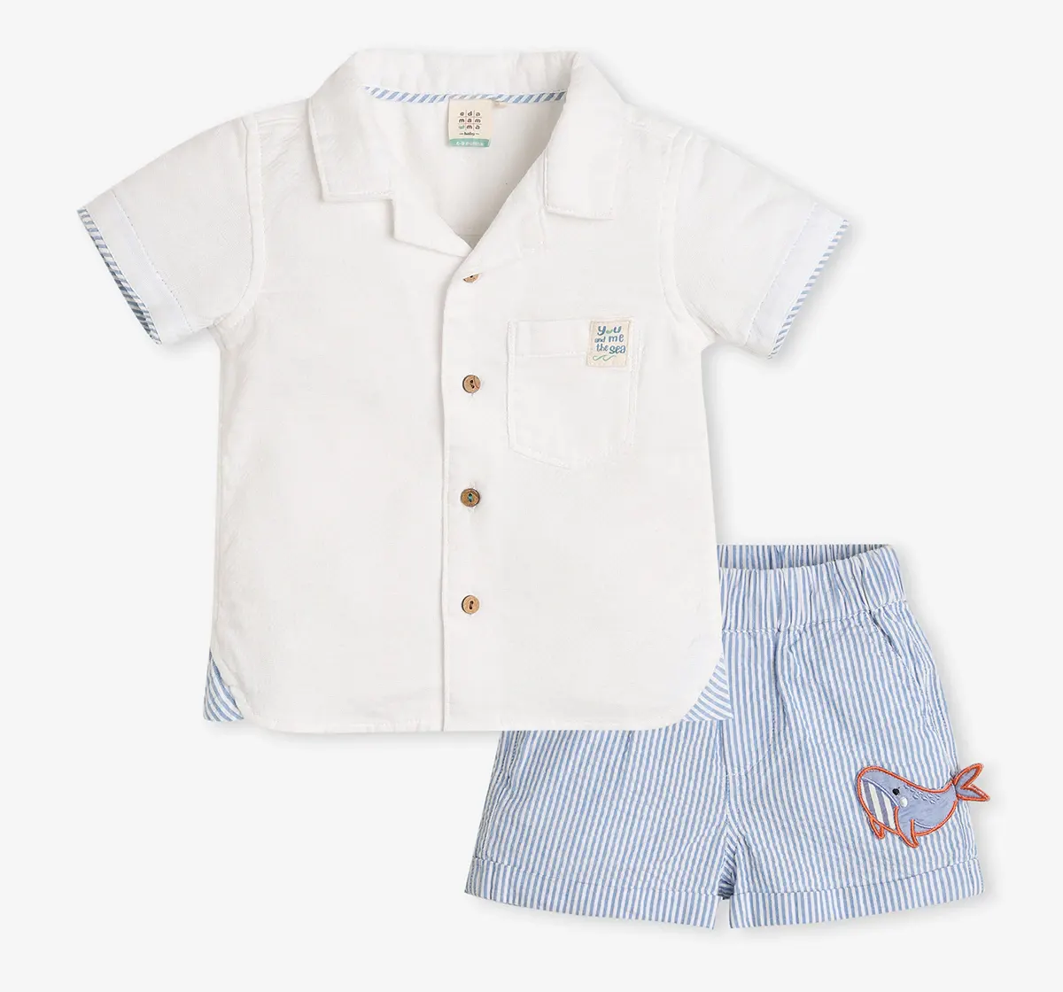 Infant Boys Co-ord Set - White & Blue