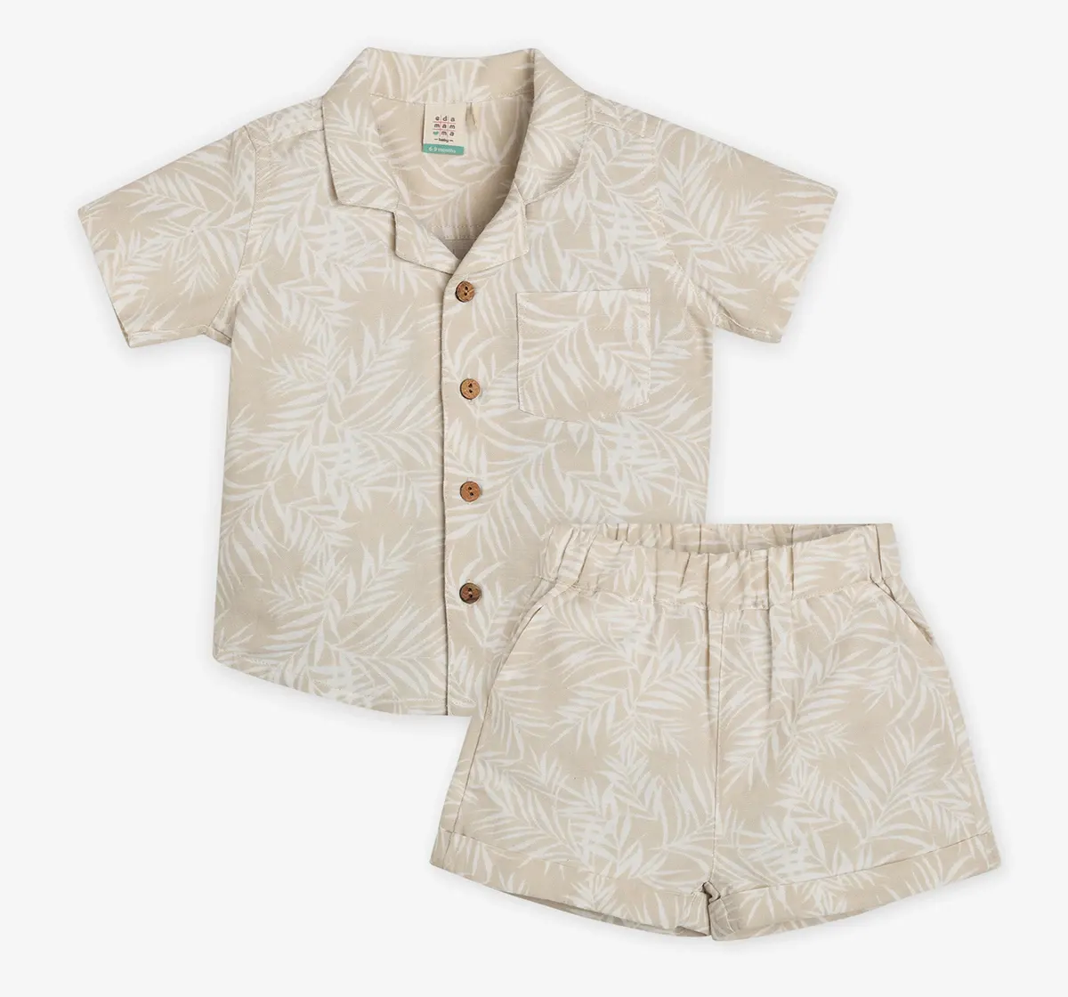 Infant Boys Printed Co-ord Set - Beige