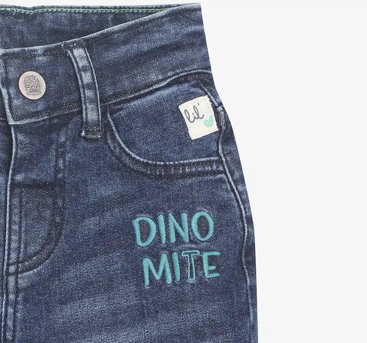 Infant Boys Embroidered Denim Jeans - Blue