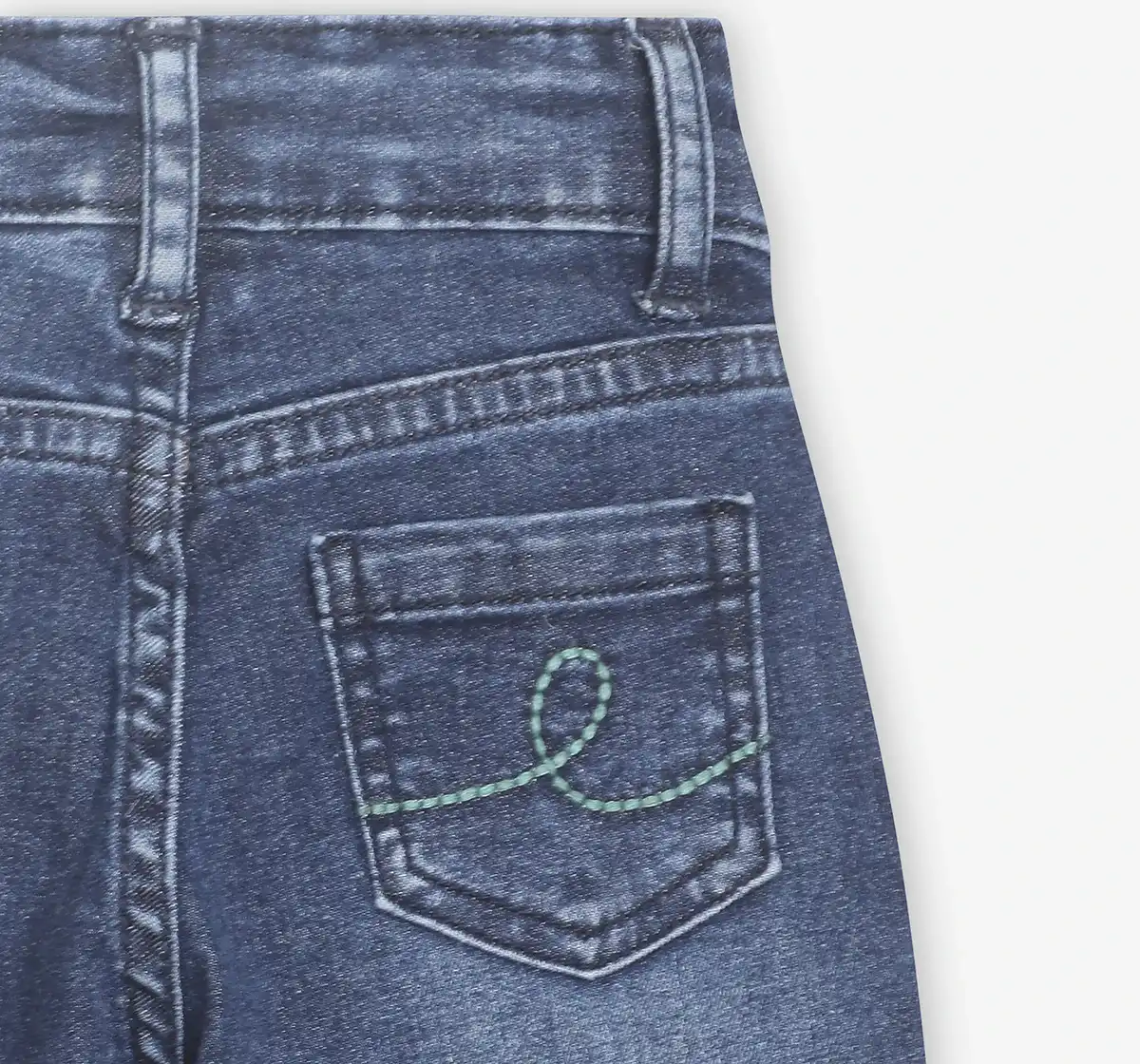 Infant Boys Embroidered Denim Jeans - Blue